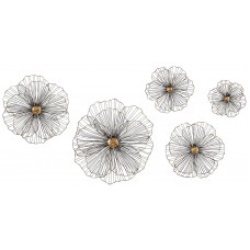 Set of 5 Trisha Yearwood Rustic Wire Hibiscus Wall Sculptures Dimensional Floral   302746949621